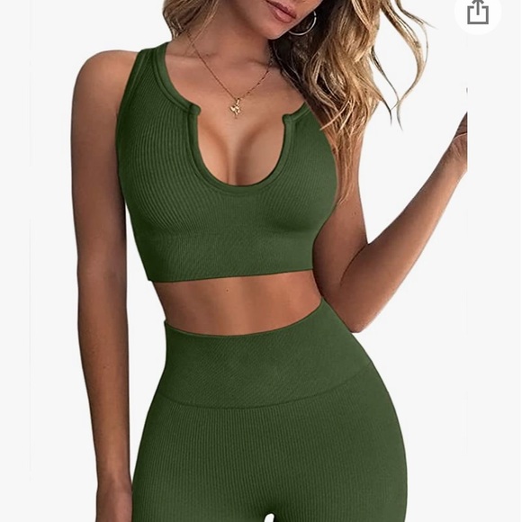 Amazon army green matching set - ribbed - Picture 3 of 5